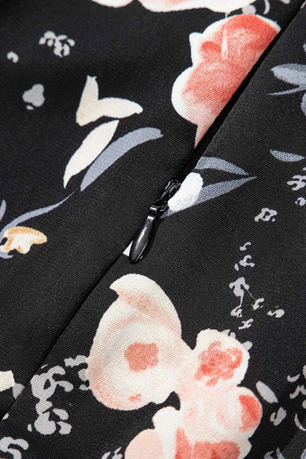 Floral Print Flounce Sleeve Midi Dress e42f7462-6e65-43db-bcfa-63f42d4f93c6-Max-Origin