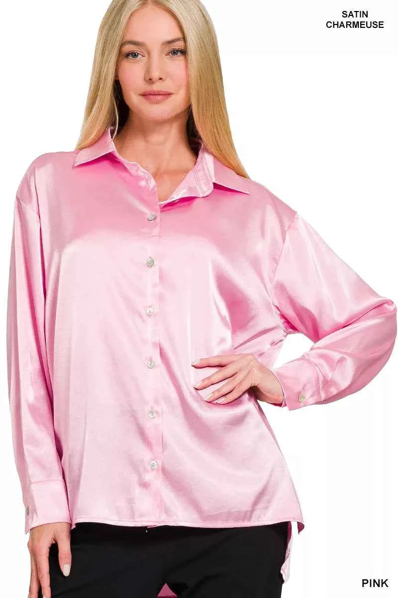 Zenana Satin Button Down Long Sleeve Shirt PINK e43653be-3220-47e6-a88c-d5f1dbcd9548-Max-Origin