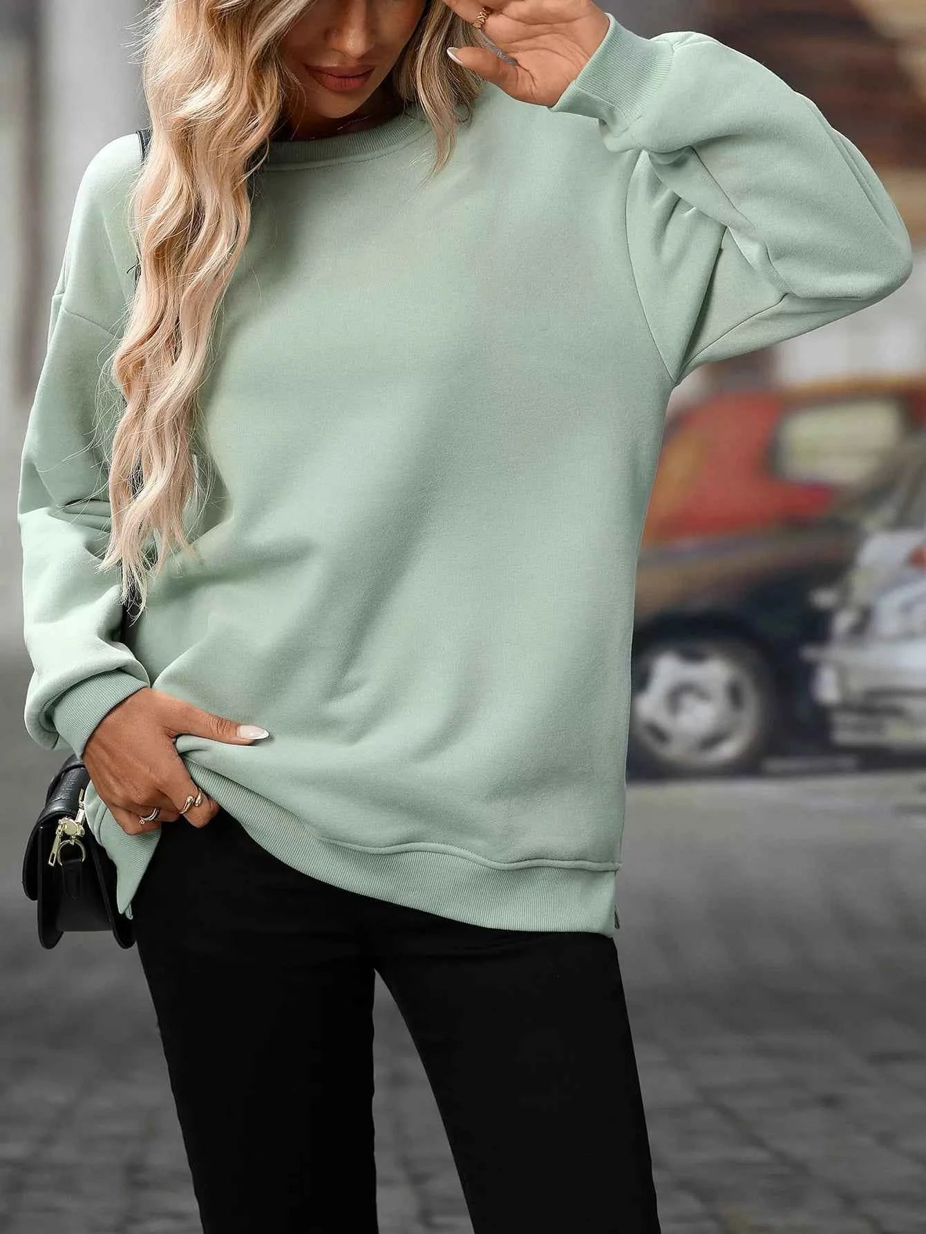 Casual Solid Color Long Sleeve Sweatshirt e441d607-32cd-4a39-a959-d3d4bf910b65-Max-Origin