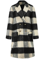 Plaid Double-Breasted Long Sleeve Coat e4623aea-21c3-4755-8119-ac7d2cf4308e-Max