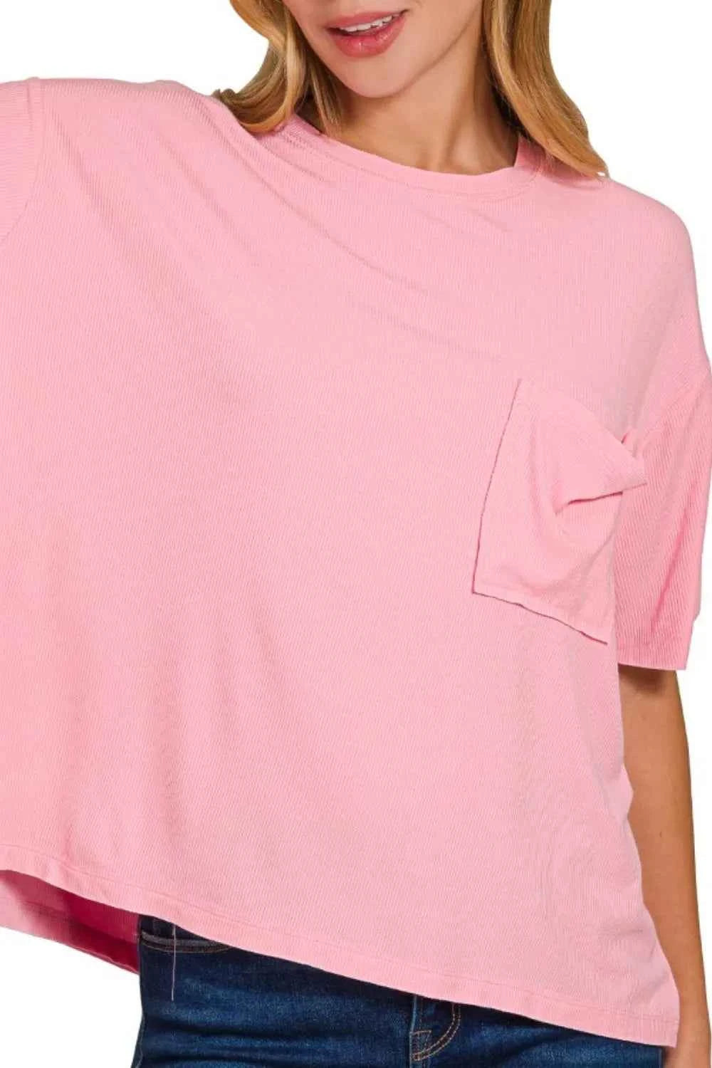 Zenana Oversized Ribbed Round Neck Short Sleeve Tee e46d3b4f-9ab9-41e0-8d3b-0e548aacdb9d-Max-Origin