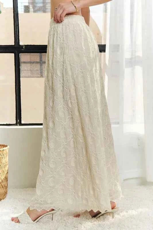 ADORA Elastic Waist Applique Maxi Skirt e477d5c2c3164b61a8b74fdce0f8a298-Max-Origin