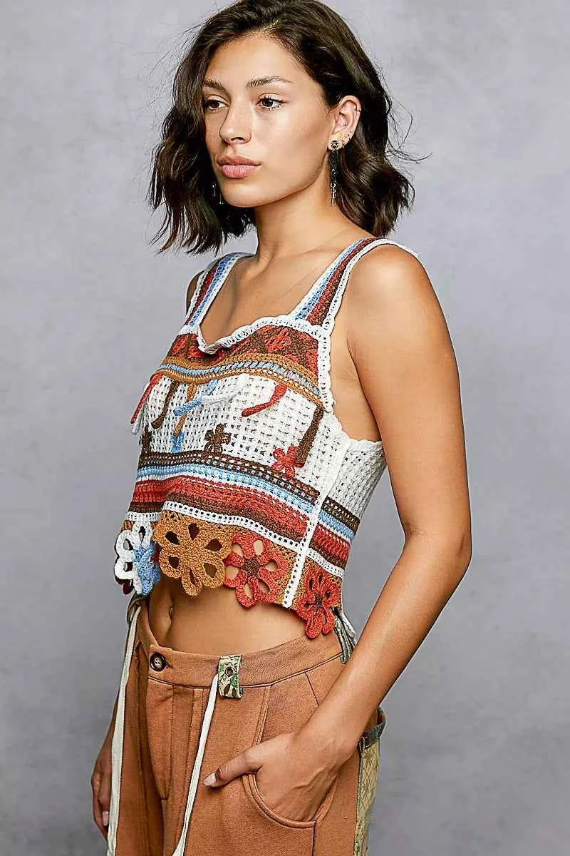 POL Cutout Flower Cropped Crochet Cami with with Dangle Detail e494b502-4aff-43d2-8d3a-d056744e906d-Max-Origin