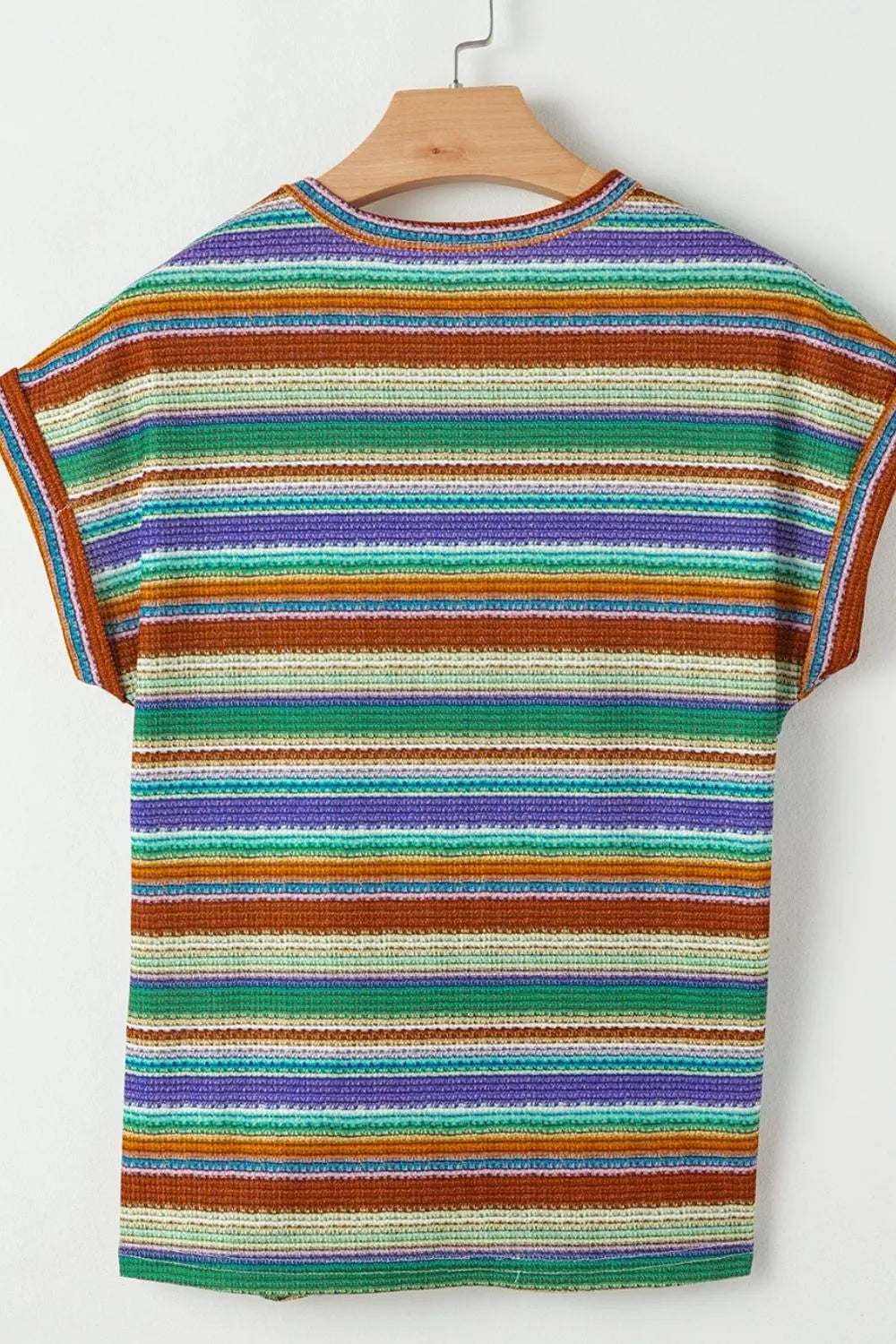 Multicolour Striped Twist Hem Cap Sleeve Top e494bb23-f21c-42b8-861a-5f9330db9f9c-Max-Origin