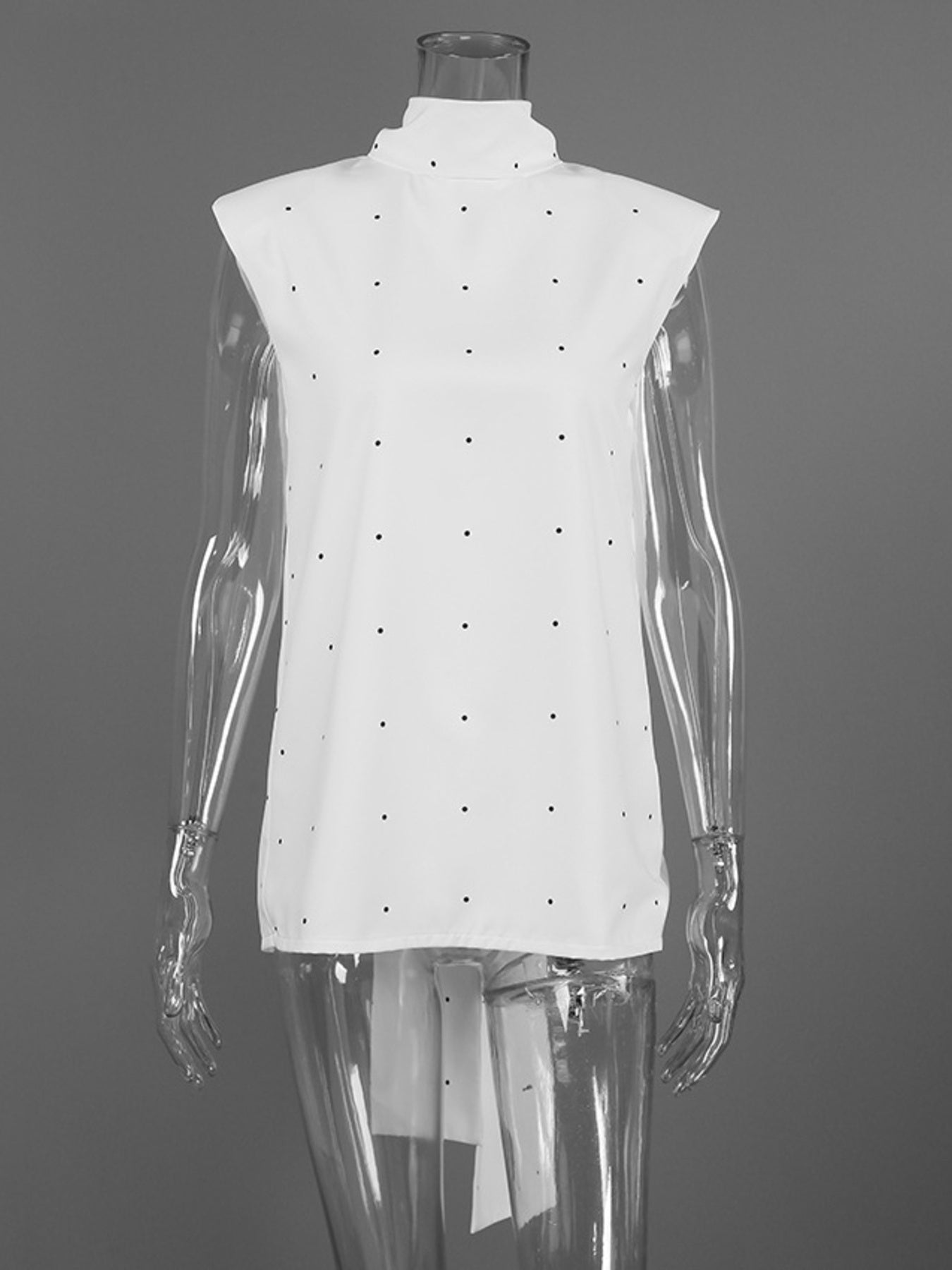 Polka Dot High Neck Tank e4b186530234478cb1f636f6e6b65b45-Max