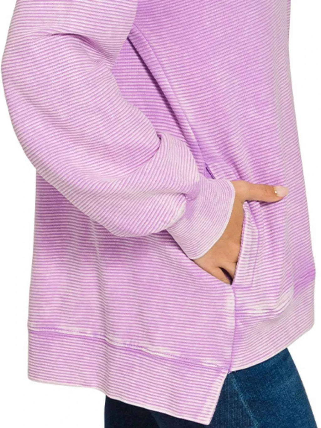 Zenana Acid Washed Double Ribbed Hi-low Sweatshirt e4b66794-c317-489b-8b59-b05735431bd9-Max-Origin