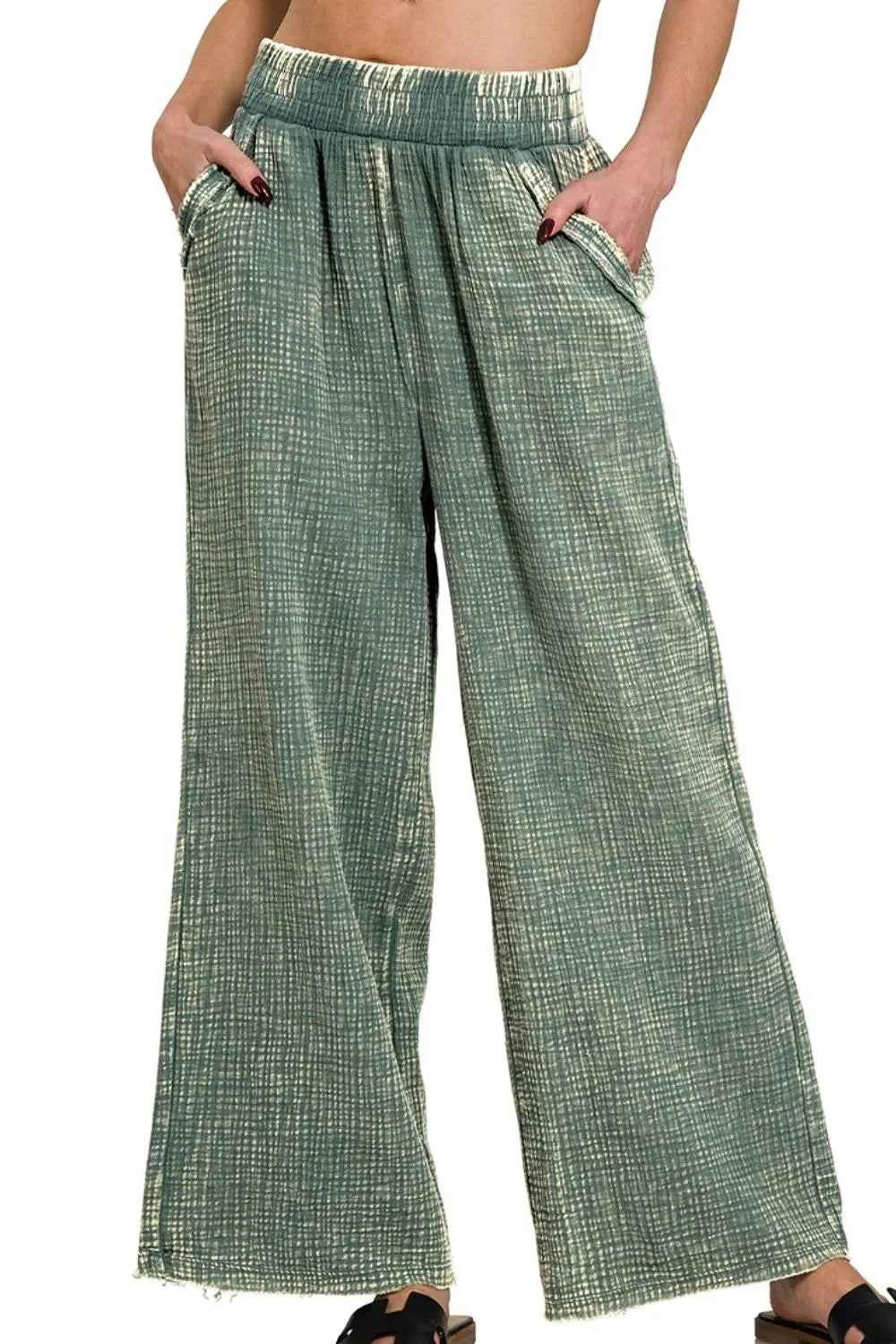 Zenana Washed Double Gauze Elastic Band Waist Pants ASH JADE e4bedb79-1ba4-4675-b33c-6fe92ec2c712-Max-Origin