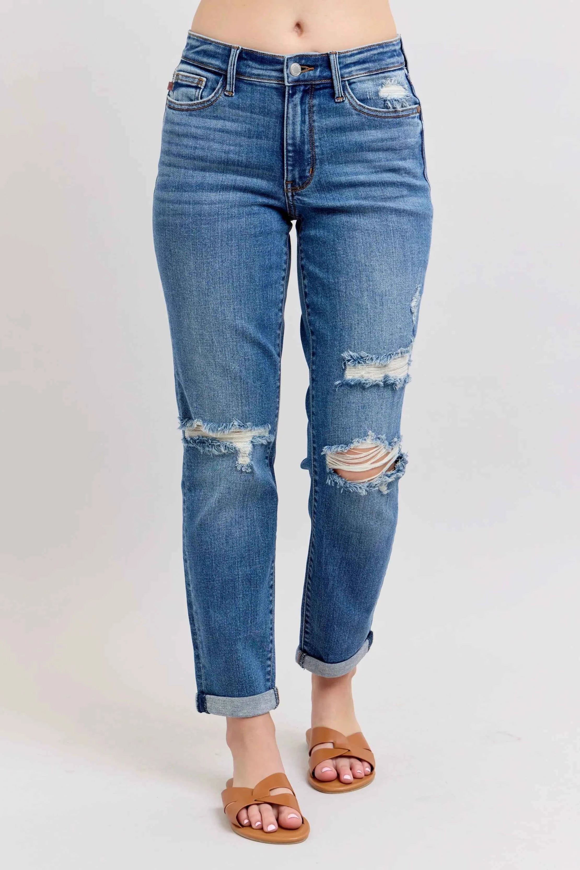 Judy Blue Full Size Mr Vintage Wash Boyfriend Fit W/ Destroy Jeans Plue Size e4cc8cafd9a44dfcbc667e6af8ffd1bf-Max-Origin