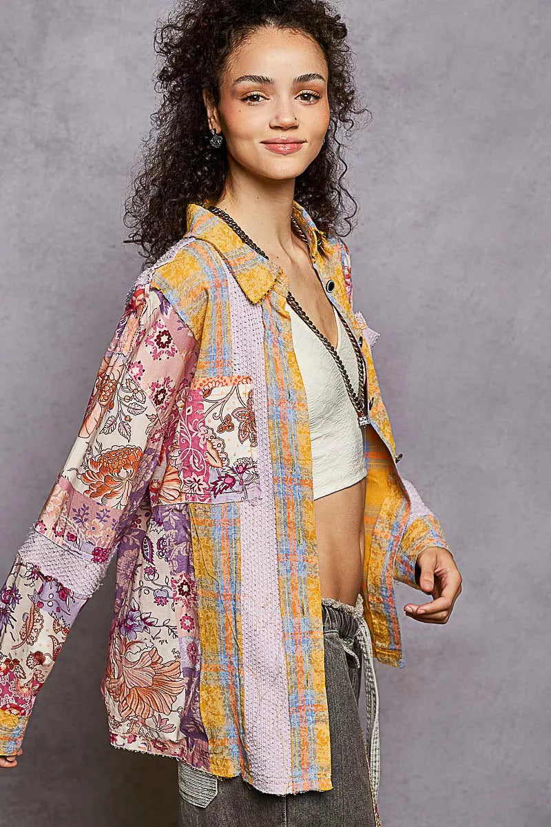 POL Printed Button Down Long Sleeve Exposed Seam Shirt e4e00f18-f3b7-4042-b193-7e3a7bc5df47-Max-Origin