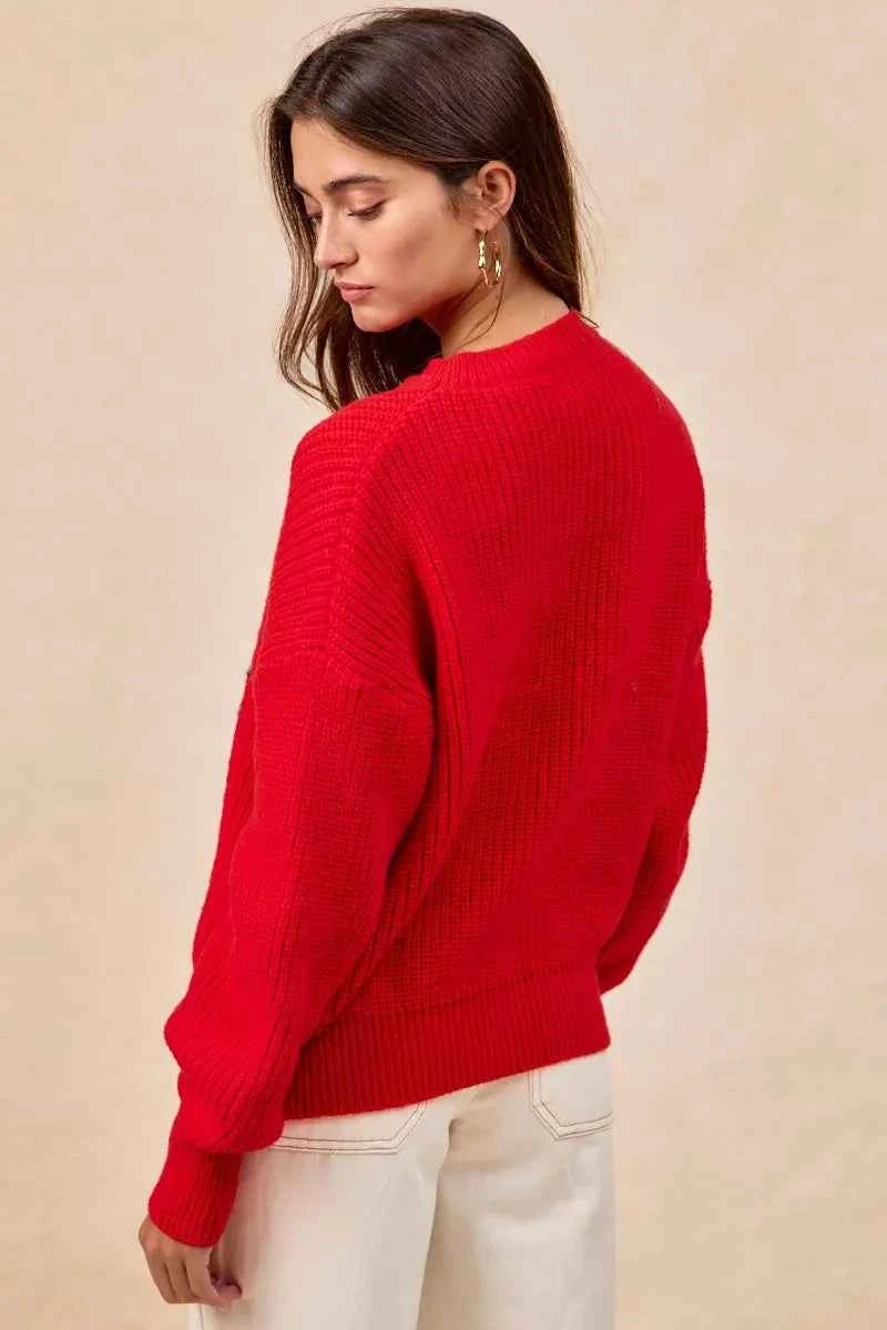 BiBi Christmas Wreath Merry Letter Knit Top e4ecacca76ec4fe0bd21762038a6bec3-Max-Origin