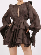 Ruffled Long Sleeve Mini Dress e4ecb160-8d0e-442f-8534-685d5e4ecf19-Max