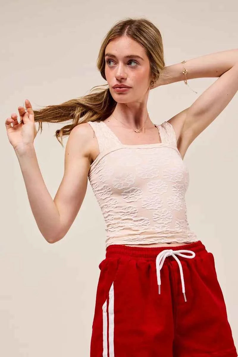 SO ME Two Tone Floral Seamless Tank Top e4f27016a5b747dcae996266e6ee64b6-Max-Origin