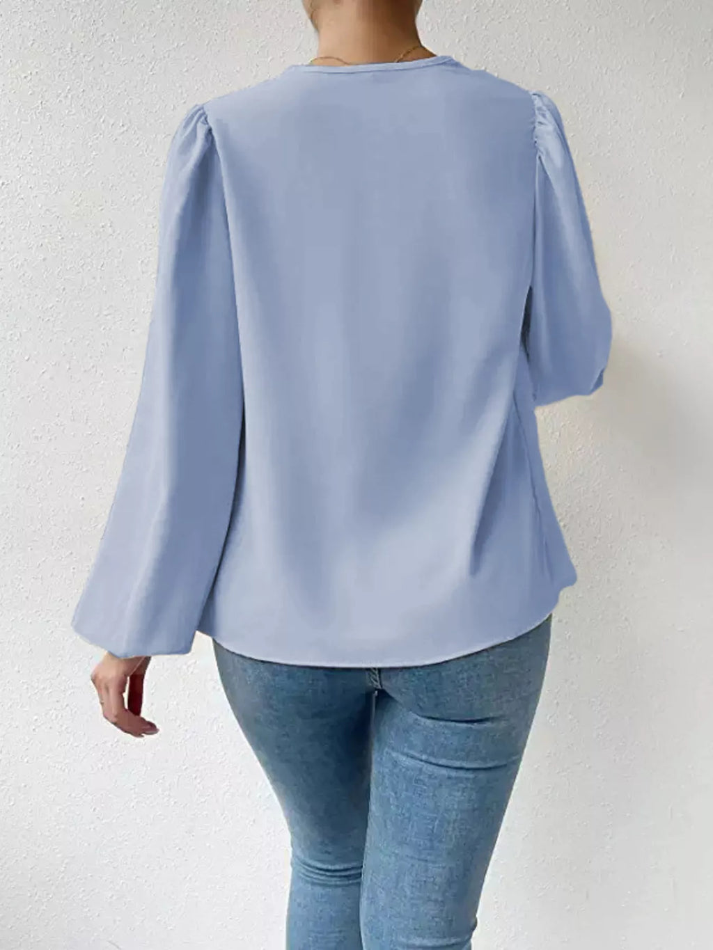 Full Size Cowl Neck Balloon Sleeve Blouse Plus Size e4fc594b05214ed1950051b2c674d553-Max-Origin