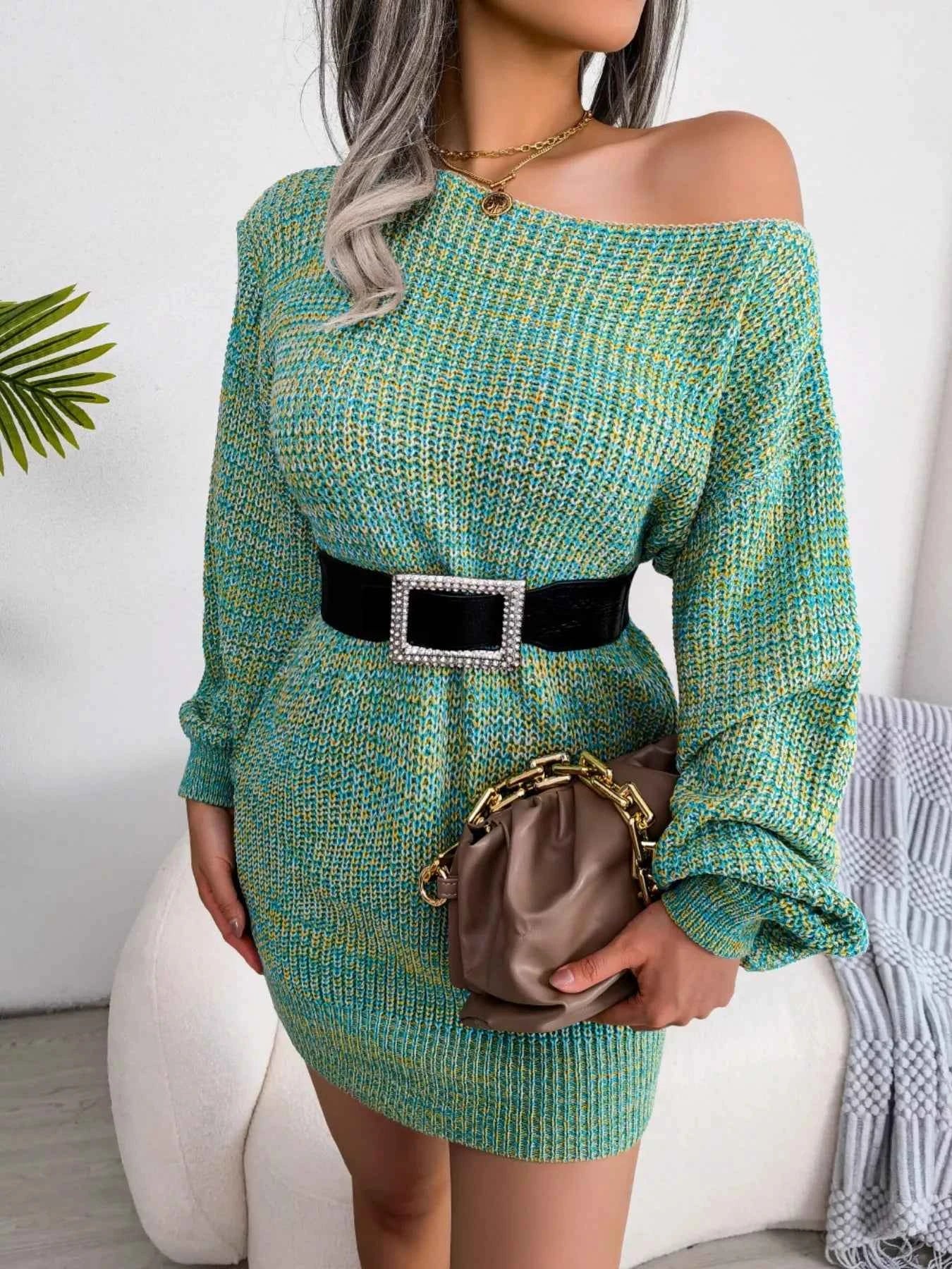 Multi-Color One-Shoulder Sweater Dress e5383202-a60d-4806-a0be-3987ce6a9f20-Max-Origin