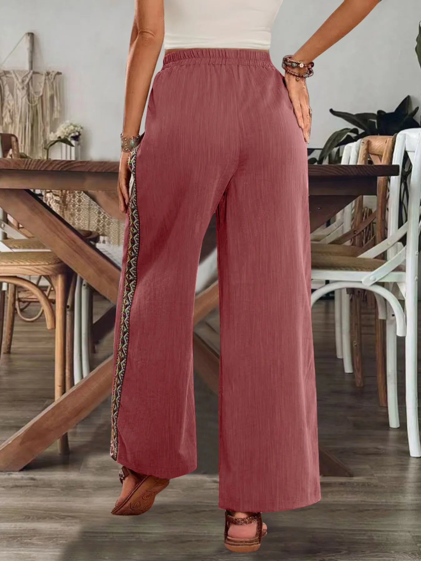 Bohemian Wide Leg Embroidered Side Stripe Pants e5424282407345c998e66e3b2d21216e-Max-Origin