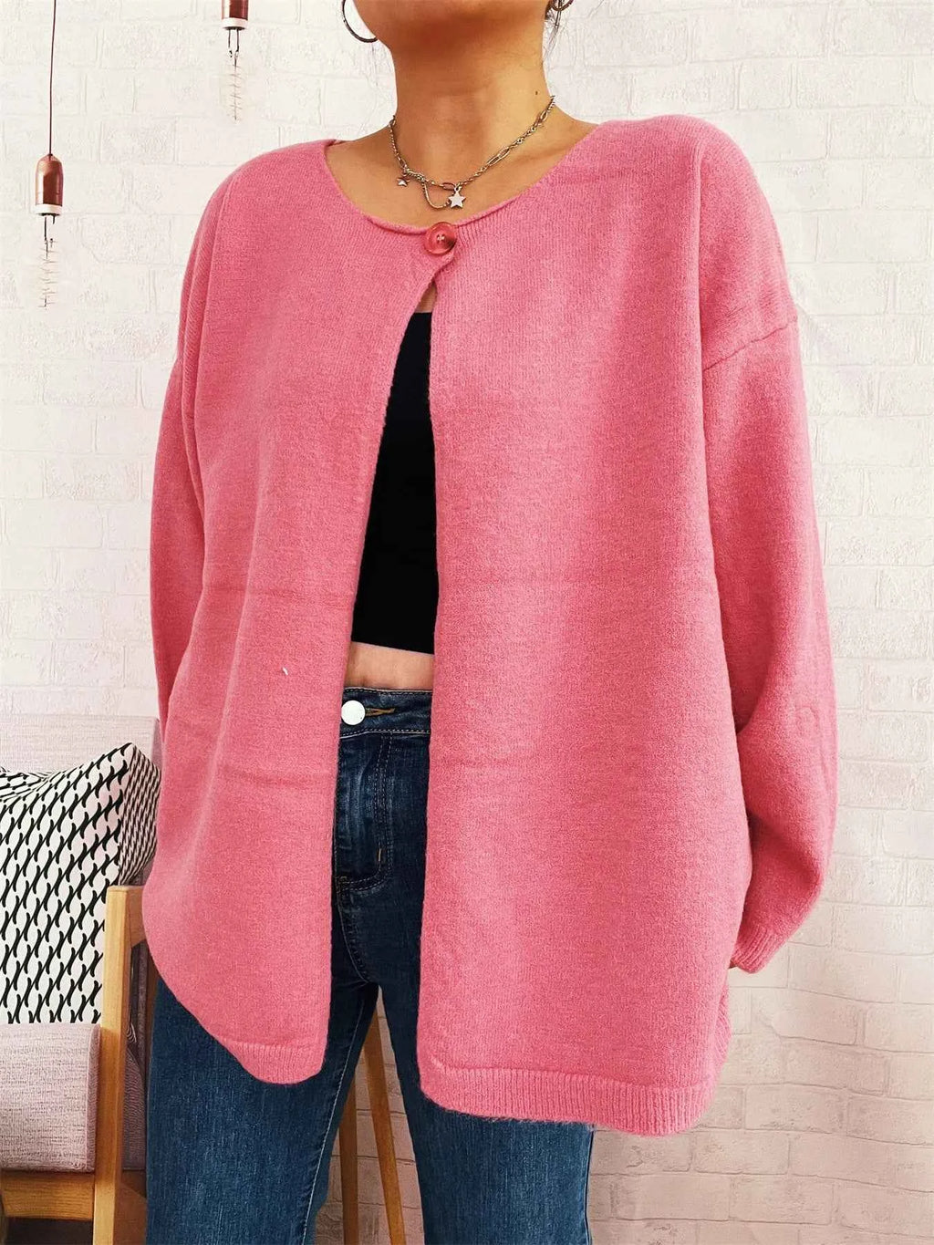 One Button Front Drop Shoulder Cardigan e5536ef22cfe41d0994f51a7d68dbda5-Max-Origin