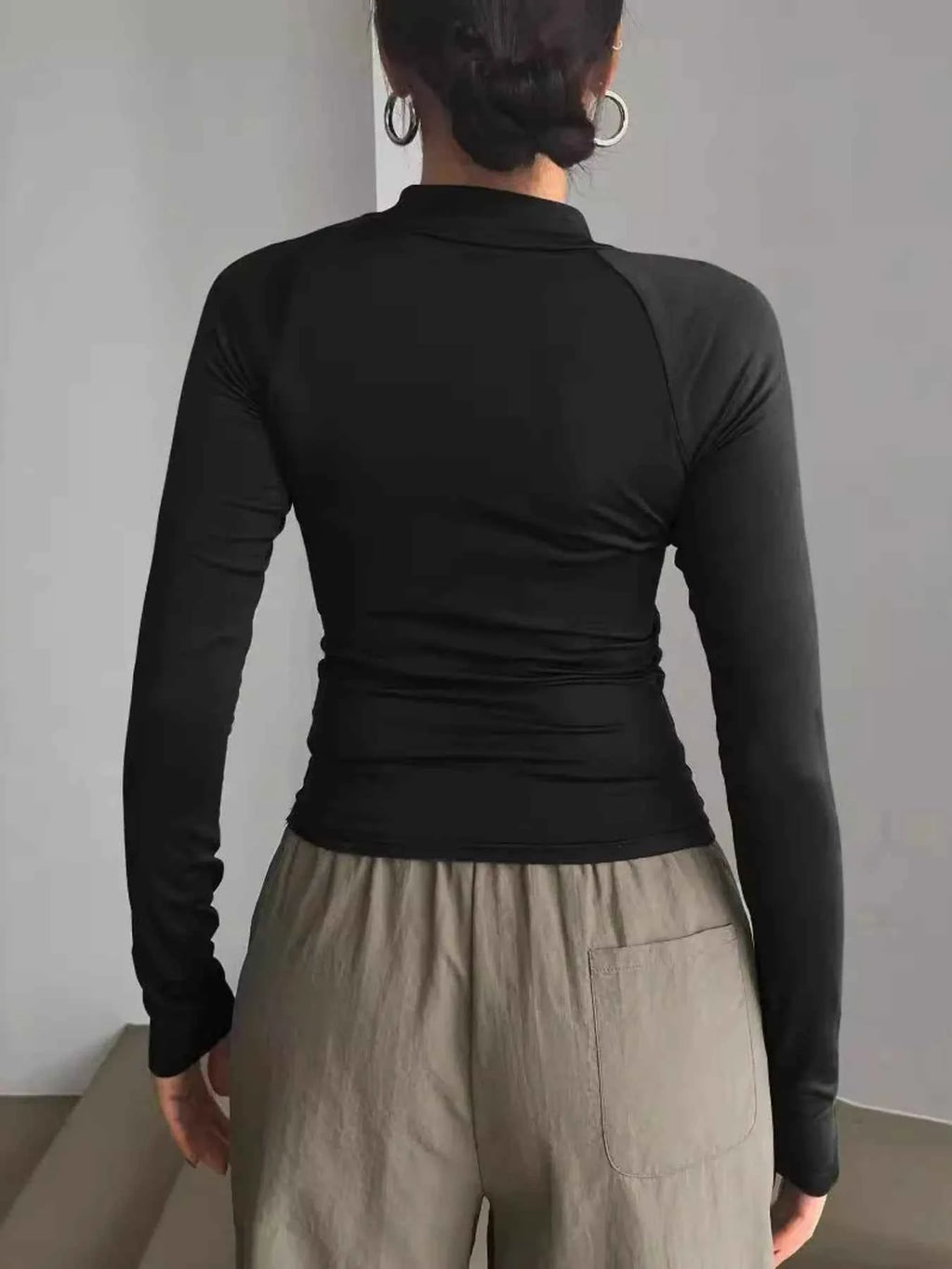 Long Sleeve Zip Front Fitted T-Shirt e55e3b6fb935405ca53e2de1b23e18e8-Max-Origin