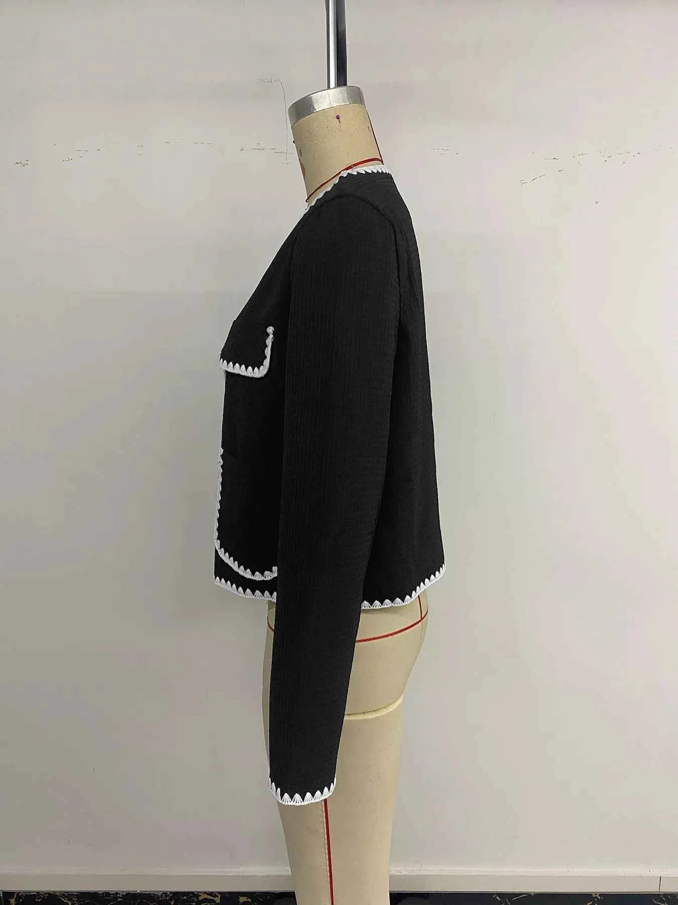 Contrast Trim Open Front Jacket e55f3bf44bbf4c4c9b1be966516d2cd9-Max-Origin
