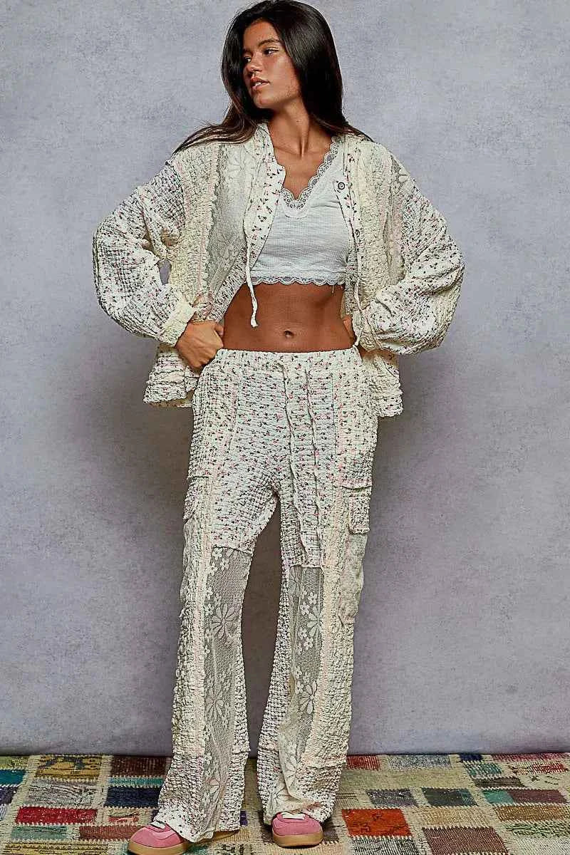 POL Floral Balloon Sleeve Hooded Lace Jacket with Stitch Detail e56c41c2-fde8-4205-a6fb-5a0a4f60569b-Max-Origin