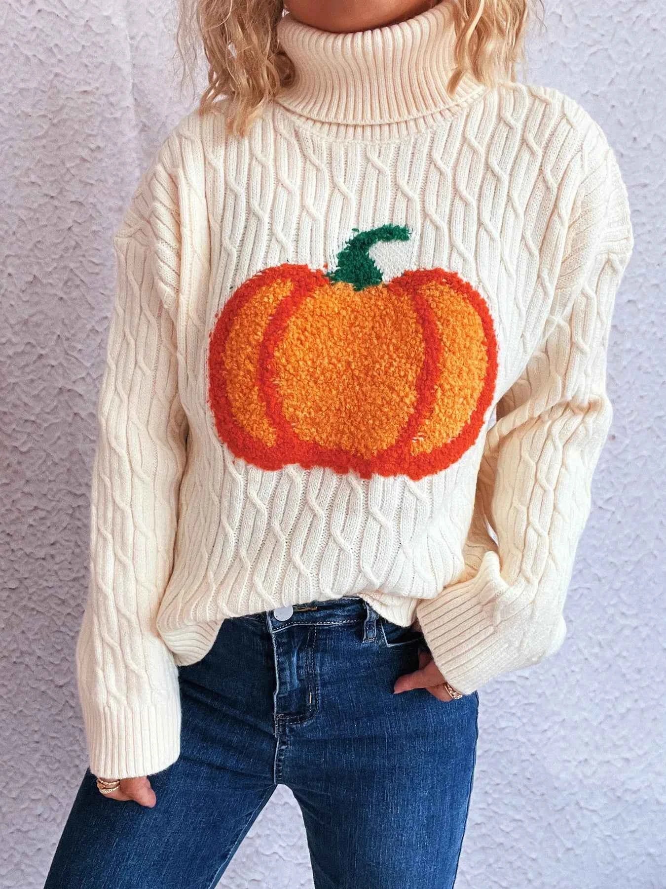 Pumpkin Turtleneck Long Sleeve Sweater e56d3731bd7a4a2ea28f5ff68bc7b45f-Max-Origin