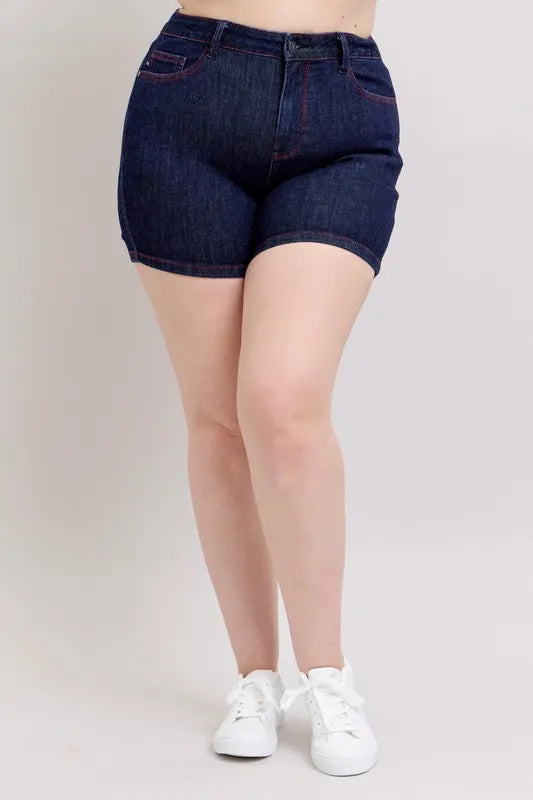 Judy Blue Full Size High Waist Heart Shaped Pkts & Red Contrast Thread Denim Shorts Plus Size e5740aca-2547-480c-880c-f66f532704e5-Max-Origin