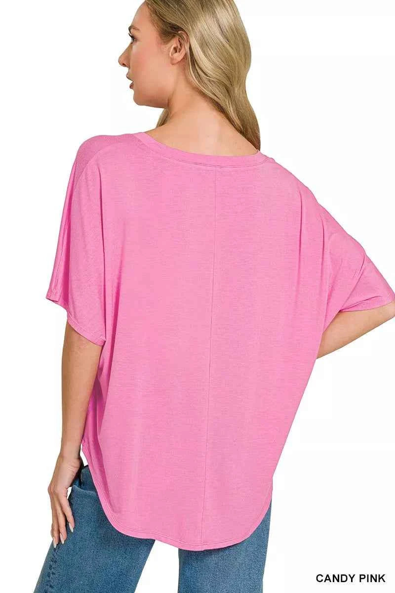 Zenana V-neck Oversized Top & Pants Set e576b10d2281438ab66afc1c29b501a7-Max-Origin