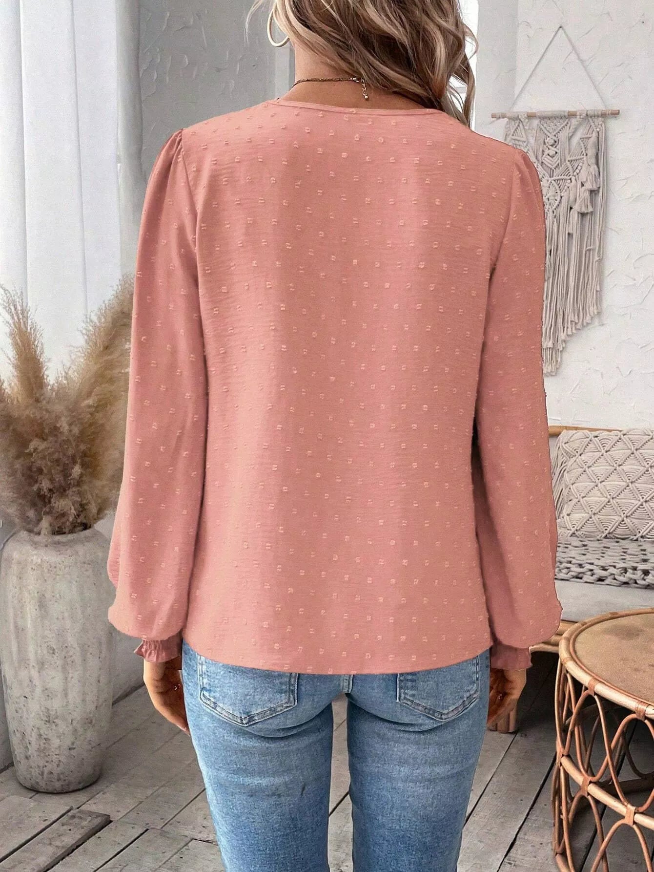Swiss Dot Lace Detail Long Sleeve Blouse e5982d3d-fe8e-4cfb-b0ac-3e457464dcb0-Max-Origin