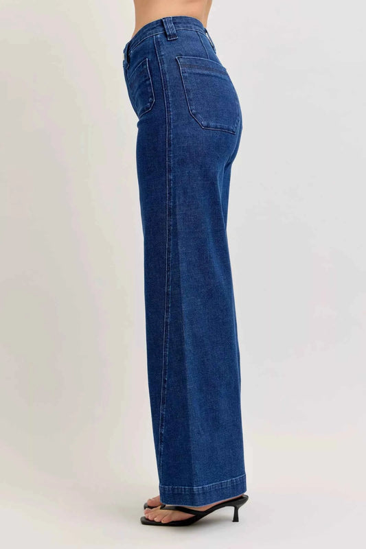 High-Waisted Retro Wide Jeans with Patch Pkts & Twisted Seams e59ae94e-1694-4b8b-b243-58fcfc4972cd-Max-Origin
