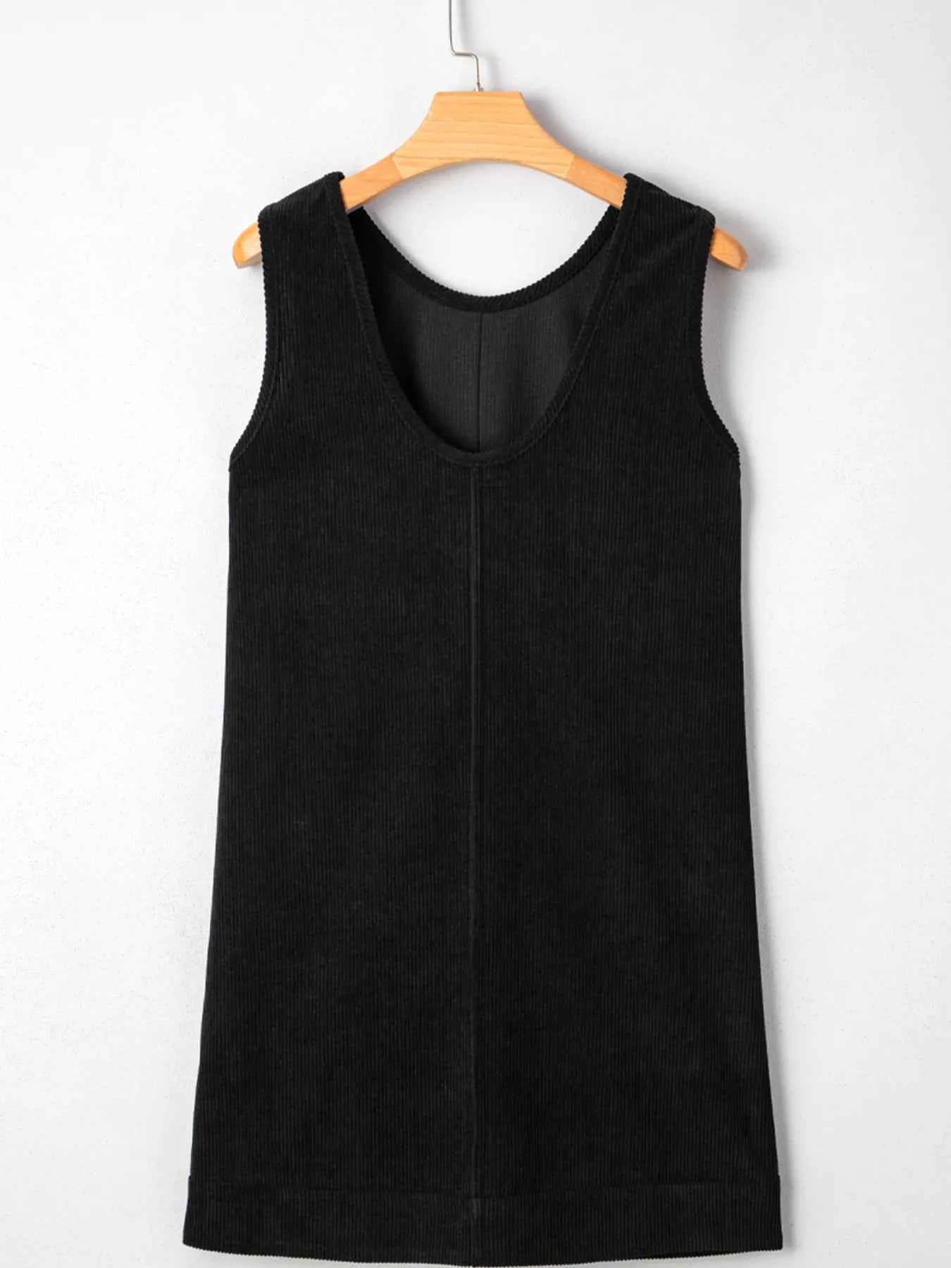 Corduroy Sleeveless Mini Dress with Patched Pockets e5a2a31167c2458e9db4e3f32c08bf7e-Max-Origin