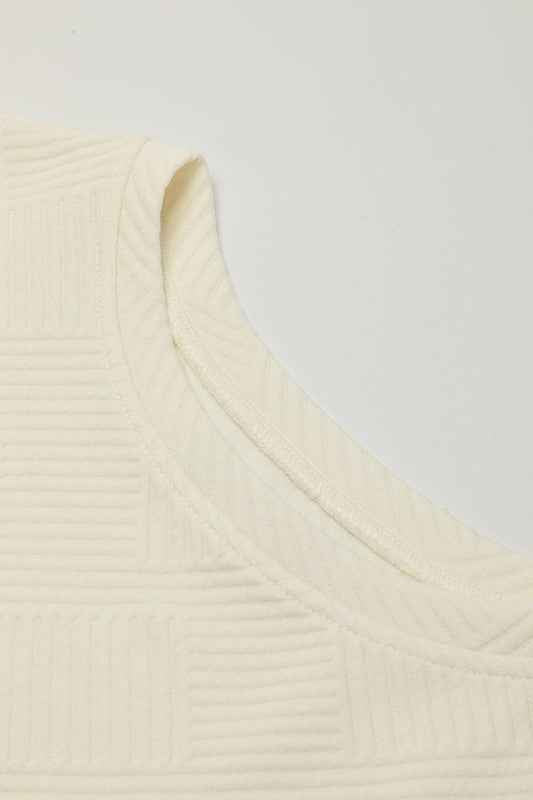 Textured Short Sleeve Top and Shorts Set e5c07a13-53a2-4d17-8ffd-73018b6a2afe