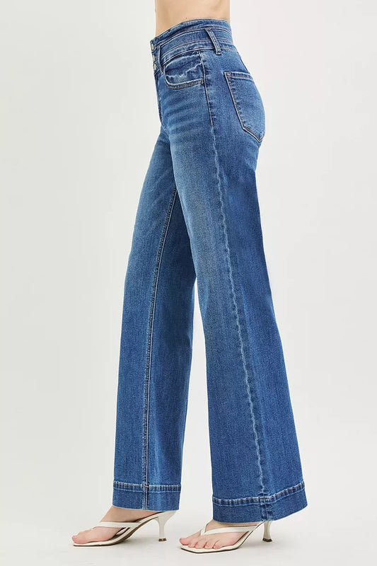 High Rise Wide Leg Wide Band Detail Jeans e5c96dbf-4a4f-4a28-bda8-bfcca61e176d-Max-Origin