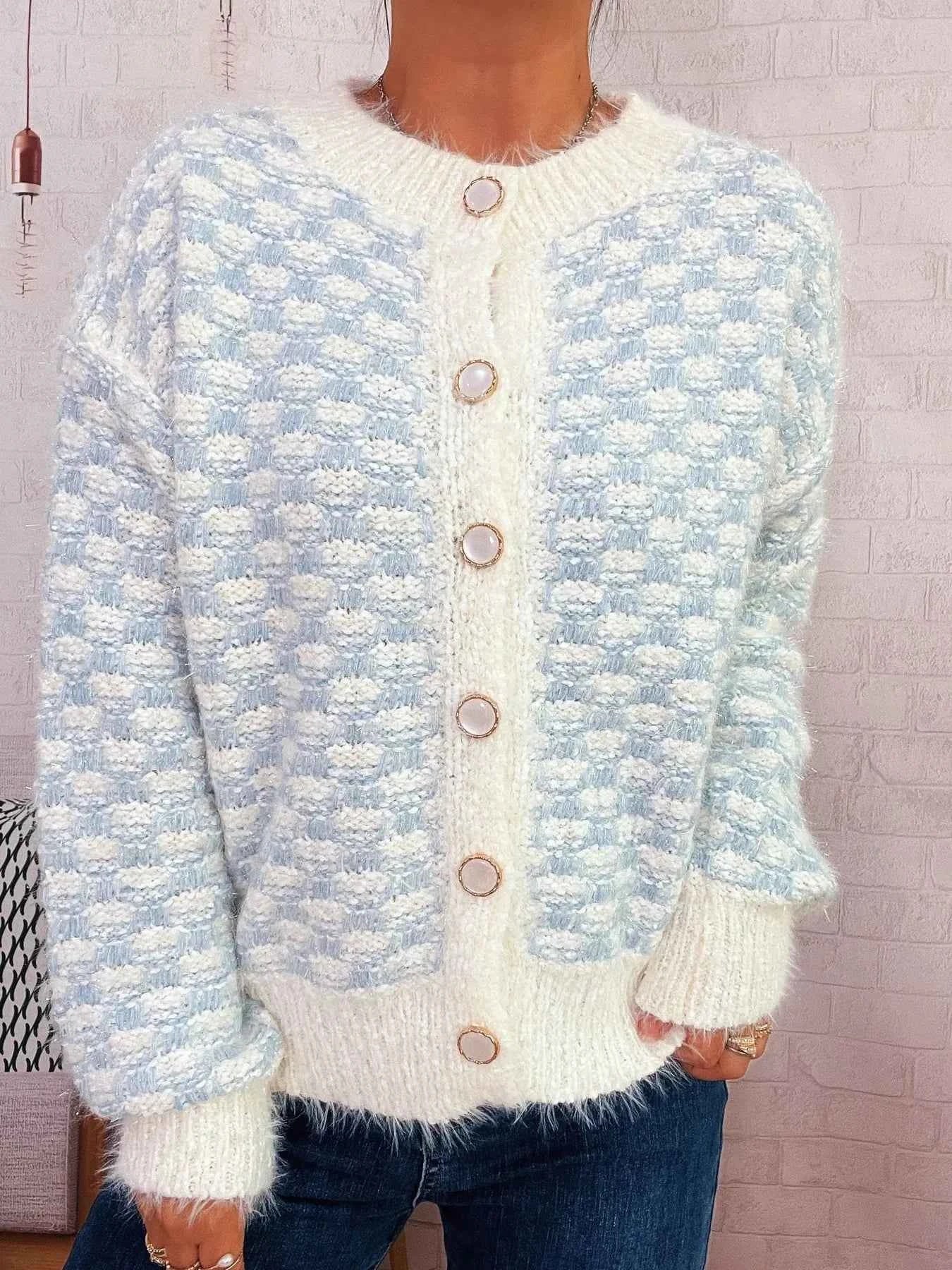 Fluffy Textured Button-Up Cardigan e5d7914cc4ef40de8128a7df8e7a4973-Max-Origin