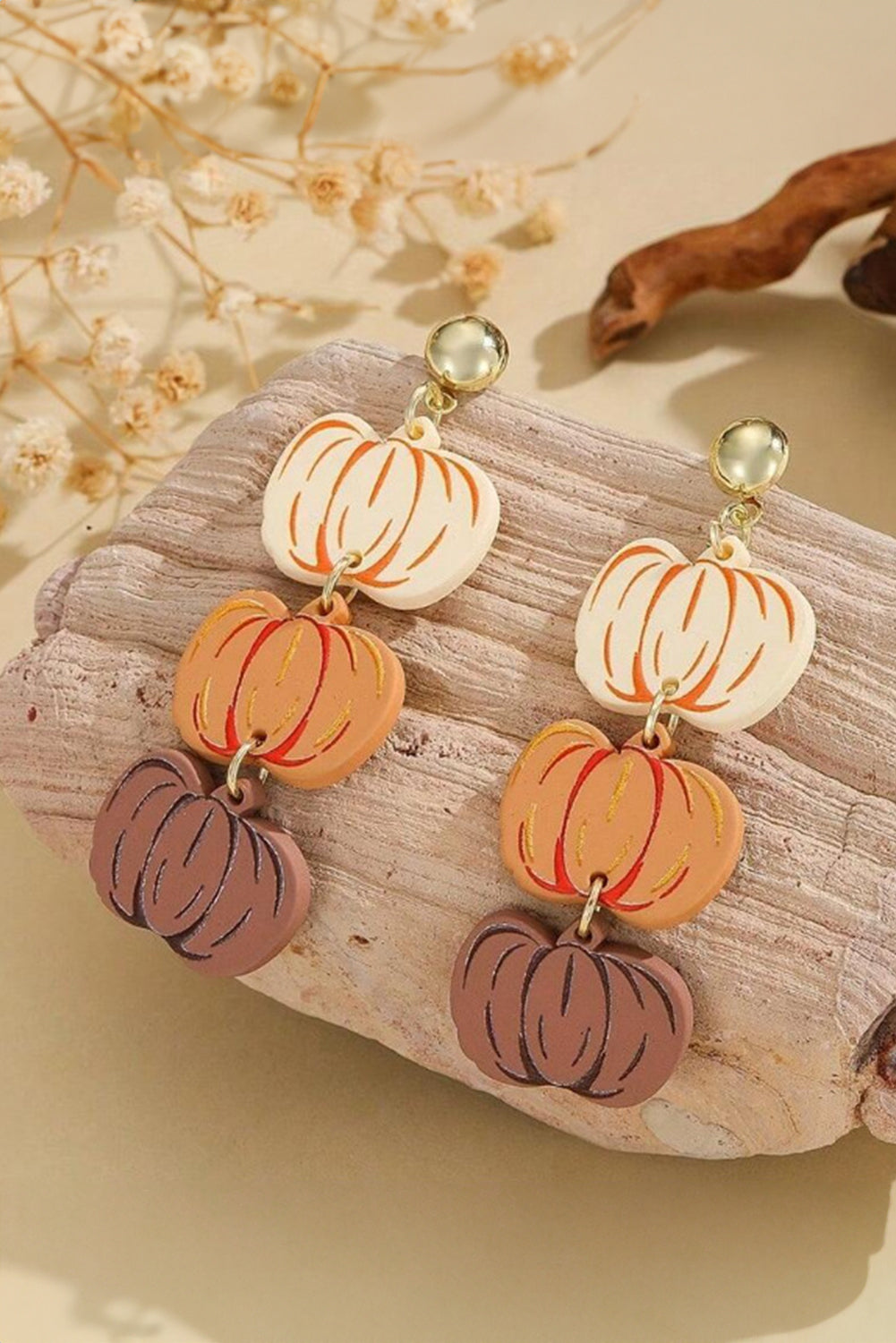 Russet Orange Halloween Retro Pumpkin Dangle Earrings e5e91c03b35d329c