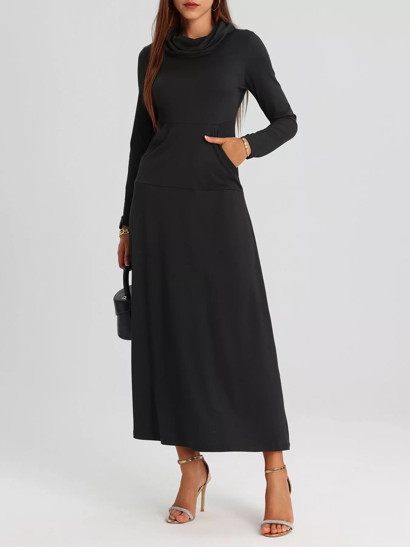 Cowl Neck Long Sleeve Midi Dress e5f20489ddf94b6d959729594ecfff5e-Max-Origin