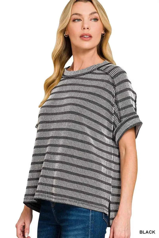 Zenana Raised Rib Striped Exposed Seam Top e5f4d60662d044d6833cdcbf891ac539-Max-Origin