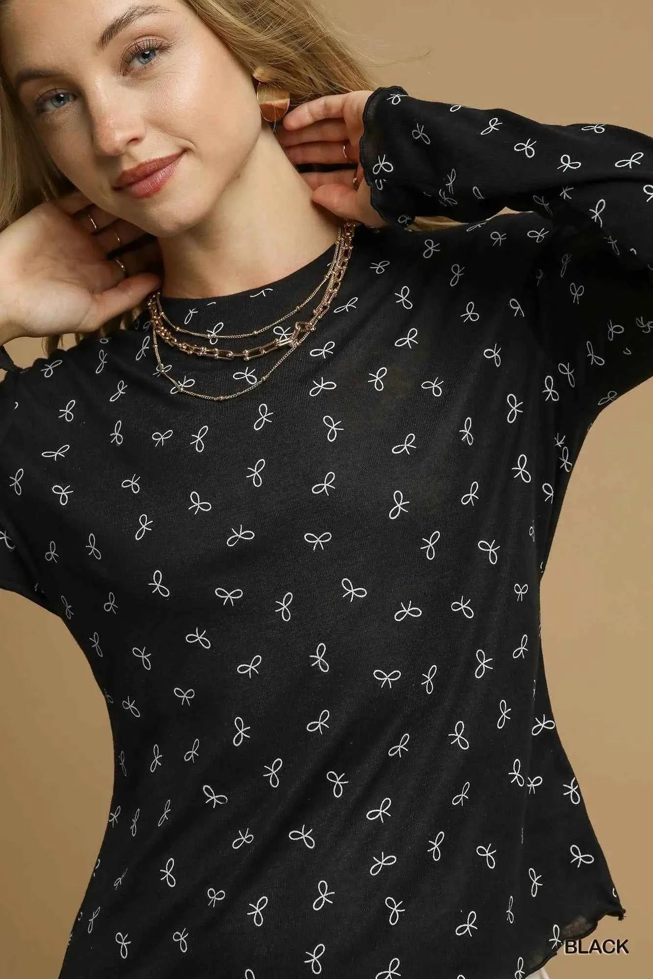 Bow Print Lightweight Knit Top e5fa3bef-7049-4f4d-8bb8-4934efe275a0-Max-Origin