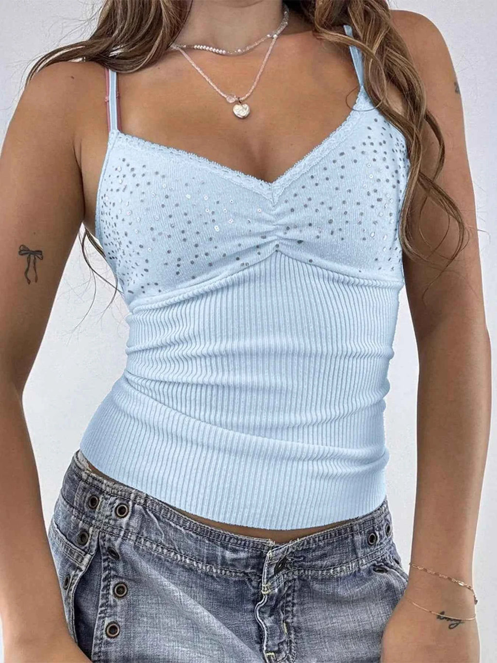 Sequin Lace Detail Cami Top Light Blue e6139c1d3bb84d90ab4412896274f7cf-Max-Origin