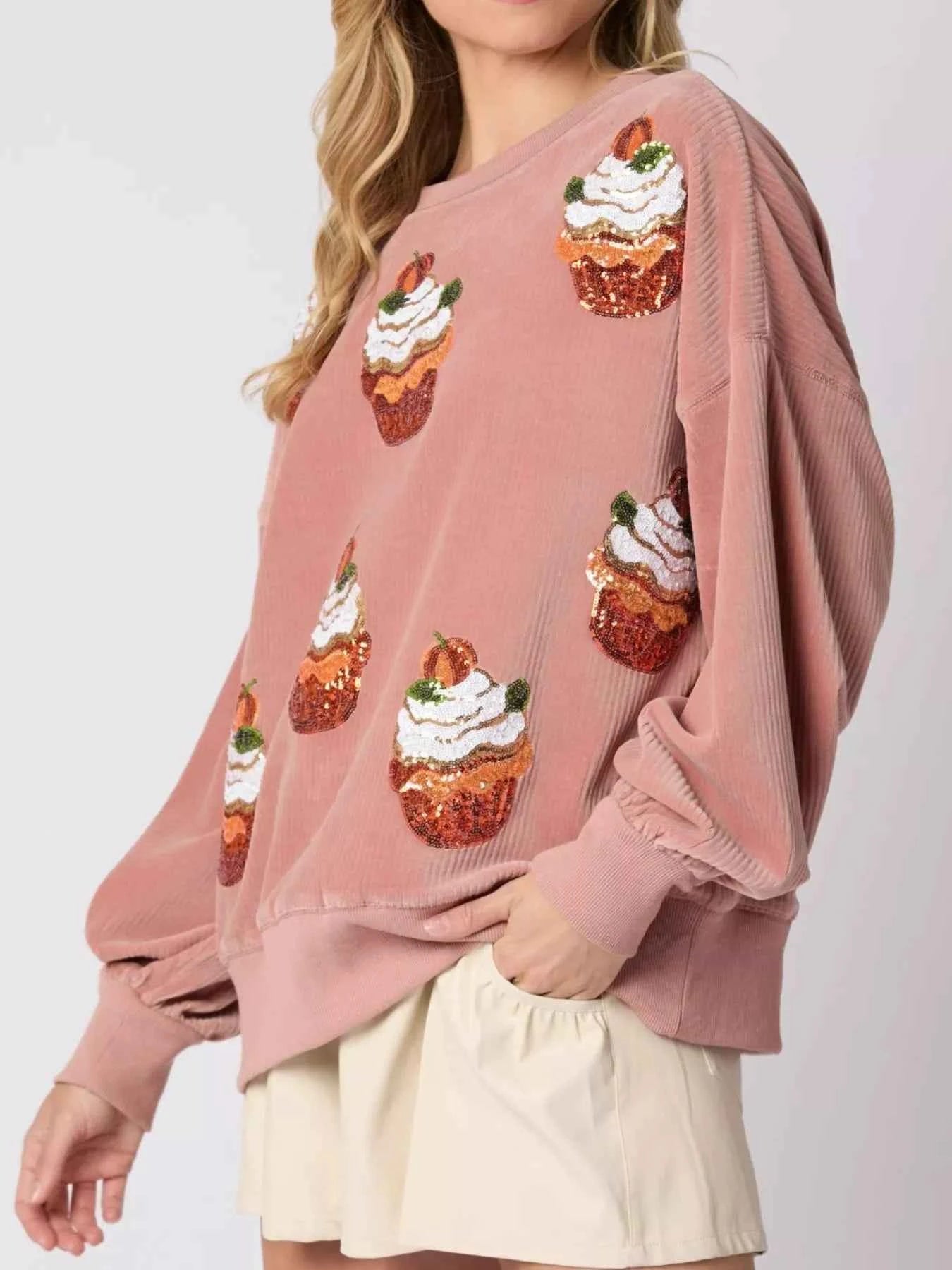 Christmas Cupcake Dropped Shoulder Sweatshirt e620fcc4-e3ab-46b5-9684-4d8d713a3539-Max-Origin