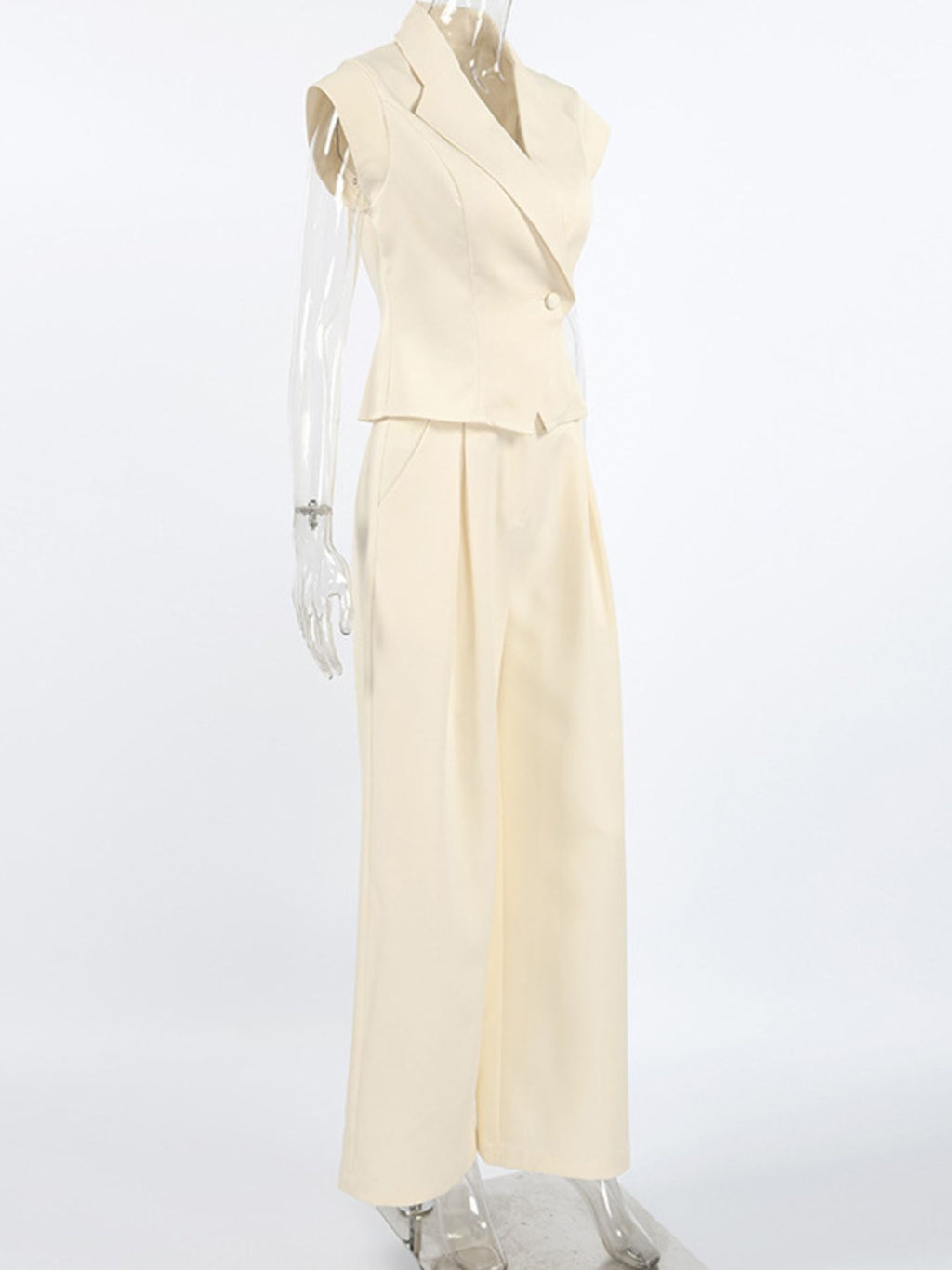 One Button Blazer & Wide Leg Pants Set e6270d34-d9e7-40e0-b476-a8c98fe5f55e-Max