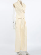 One Button Blazer & Wide Leg Pants Set e6270d34-d9e7-40e0-b476-a8c98fe5f55e-Max