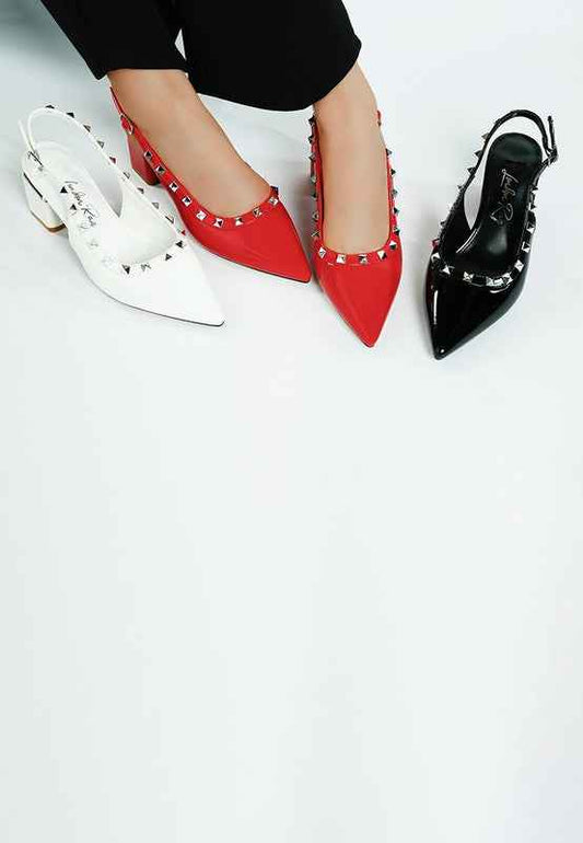 Hiral Stud Embellished Slingback Sandals e62c9a08-e162-423a-b647-a6e7c8b4772a