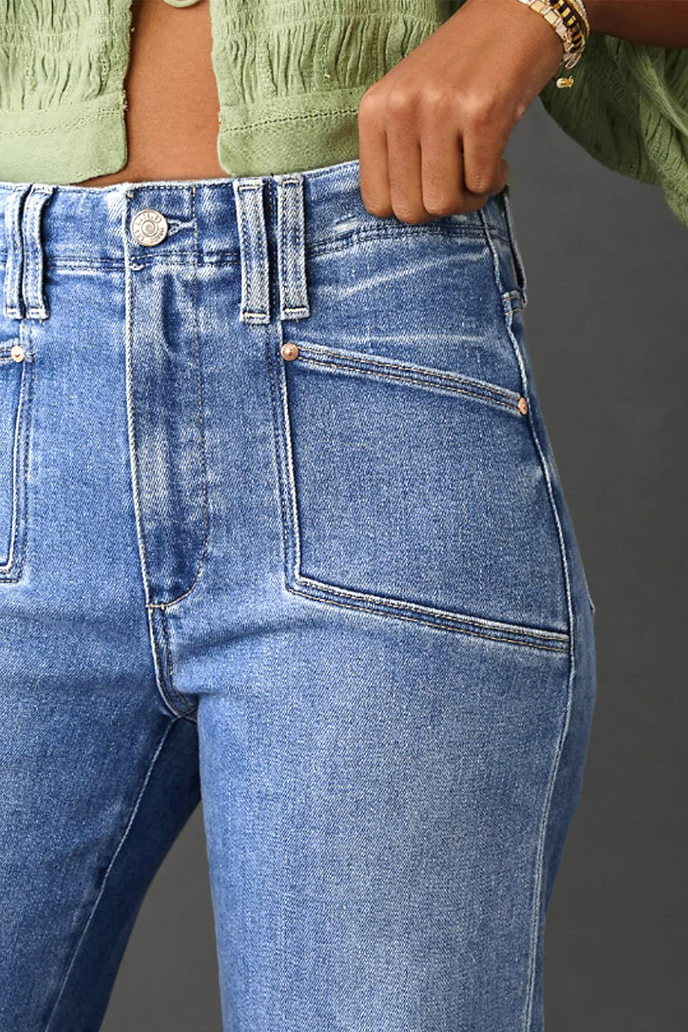 Dusk Blue Loose Straight Leg Cropped High Waist Jeans e63266d1a32a006c