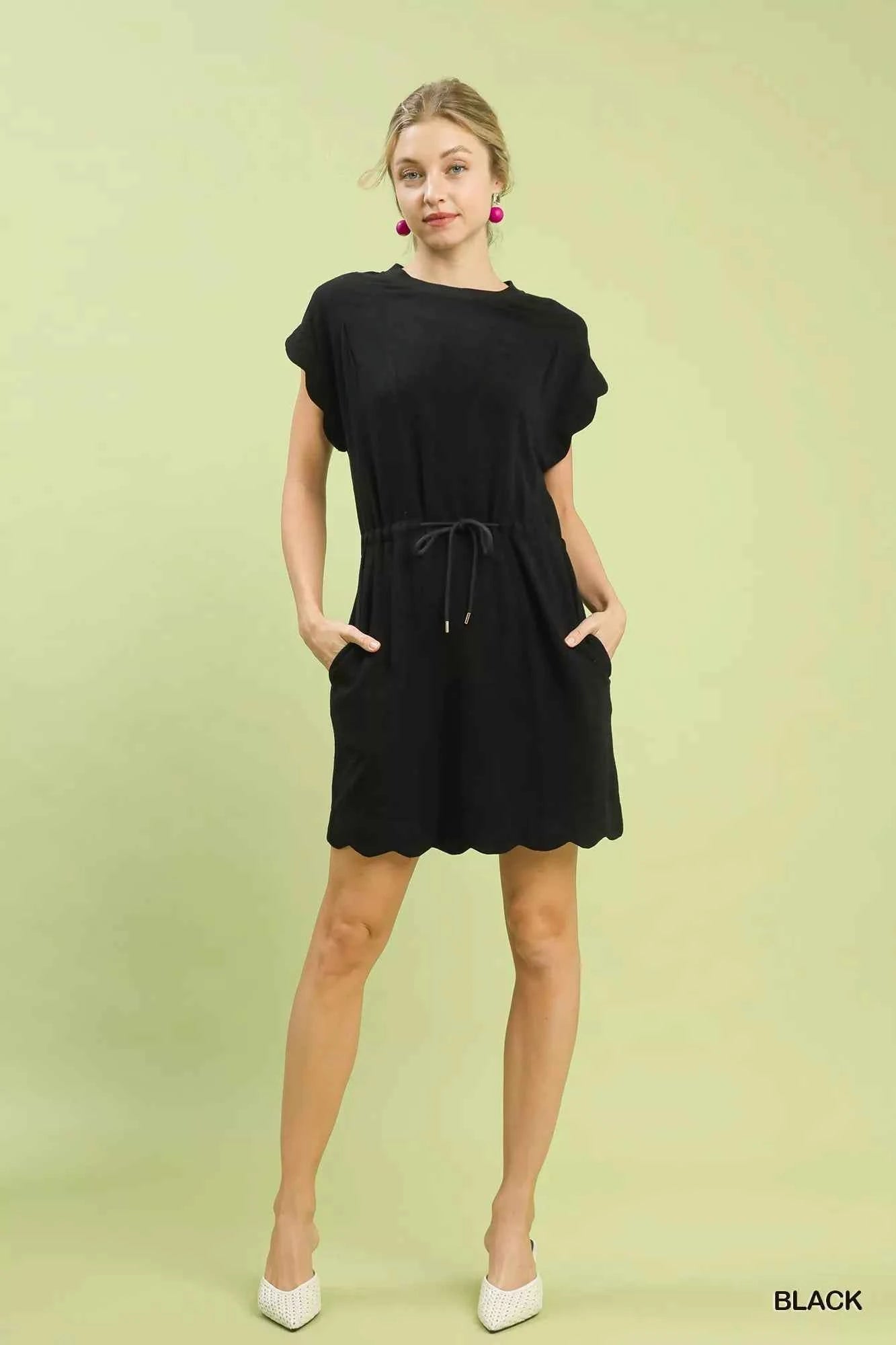 Umgee Linen Blend Scallop Hem Mini Dress e632b1c9-d224-4b0e-afb8-4b1cb765276e-Max-Origin