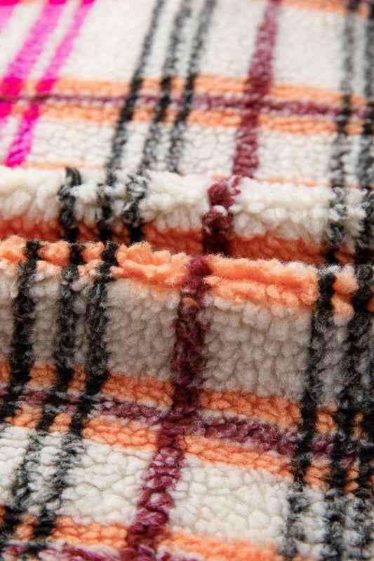 Plaid Sherpa Buttoned Jacket Vest e63ad7a2-33a8-4a8b-8960-3d10f69aa884