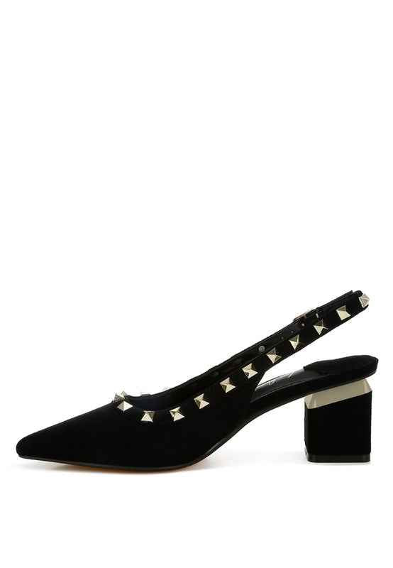 Ameya Stud Emebllished Microfiber Sandals e63e6c1e-28e2-49bb-8f98-68b651752efa