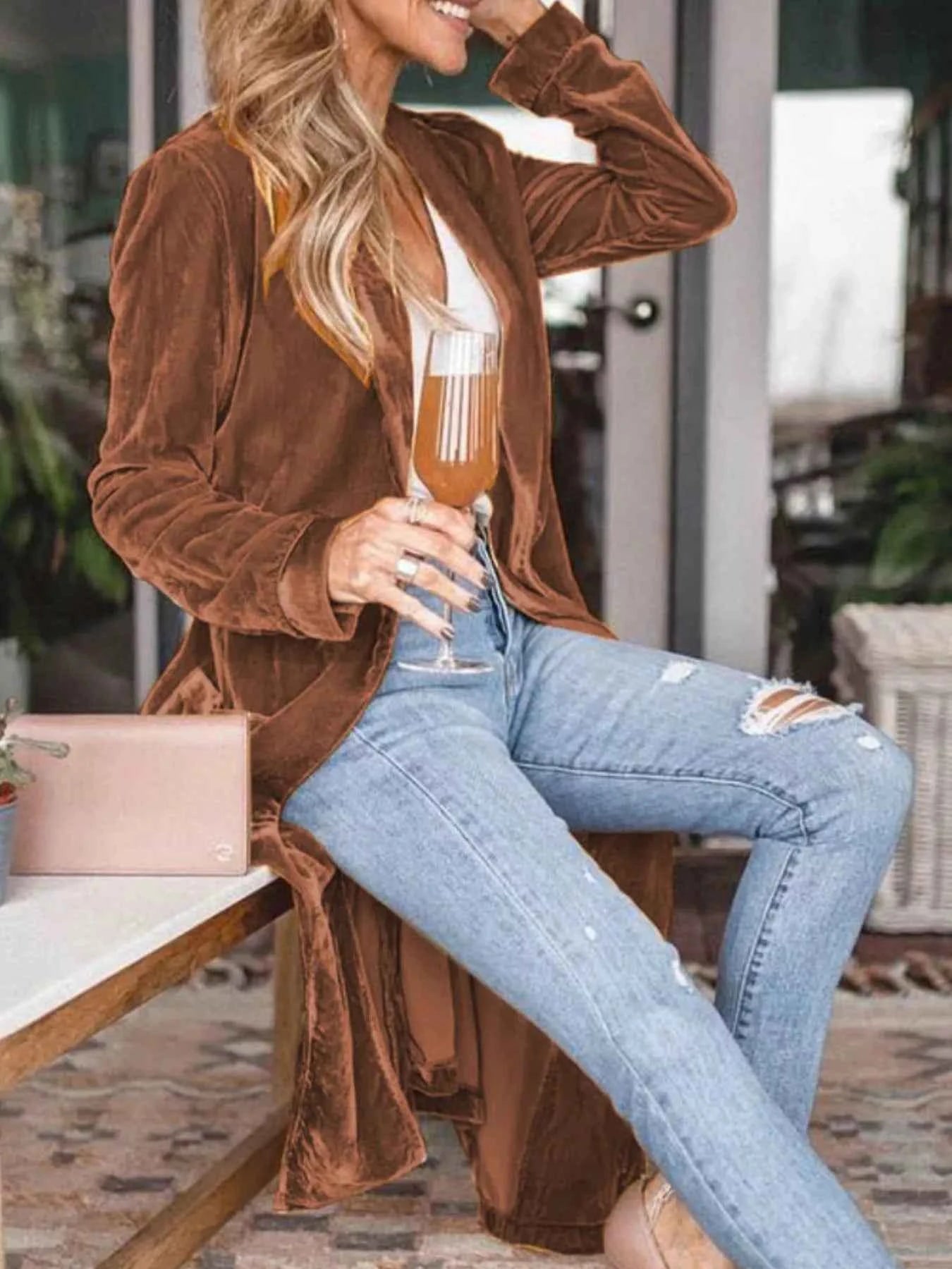Open Front Long Sleeve Longline Cardigan e63f9df6-bd6a-462d-8e38-584bd707ad1a-Max-Origin