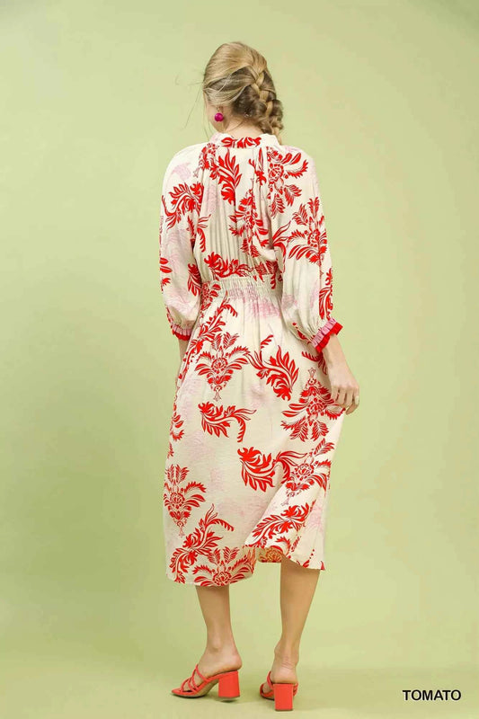 Tropical Print Button Detail Midi Dress e666614b-6cbd-4ff2-aec4-e22152a4dd93-Max-Origin