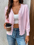 Ribbed Edge Button-Up Knit Cardigan Light Pink e66d4c86c74049e9a2bc571edff9e29b-Max-Origin
