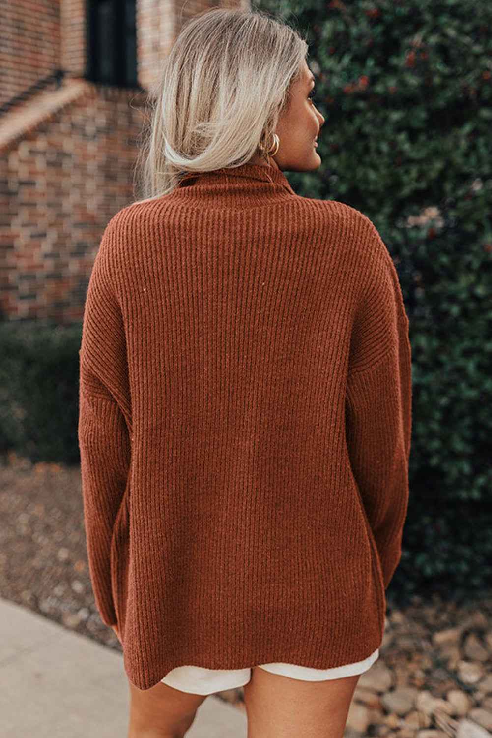 Medium Grey Ribbed Knit Buttons Front Flap Pocket Casual Shacket e6725377ceb753ae