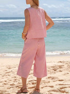 Striped Sleeveless Top and Cropped Pants Set e679651c7f7e4935b1dfdddc0a4c811d-Max-Origin